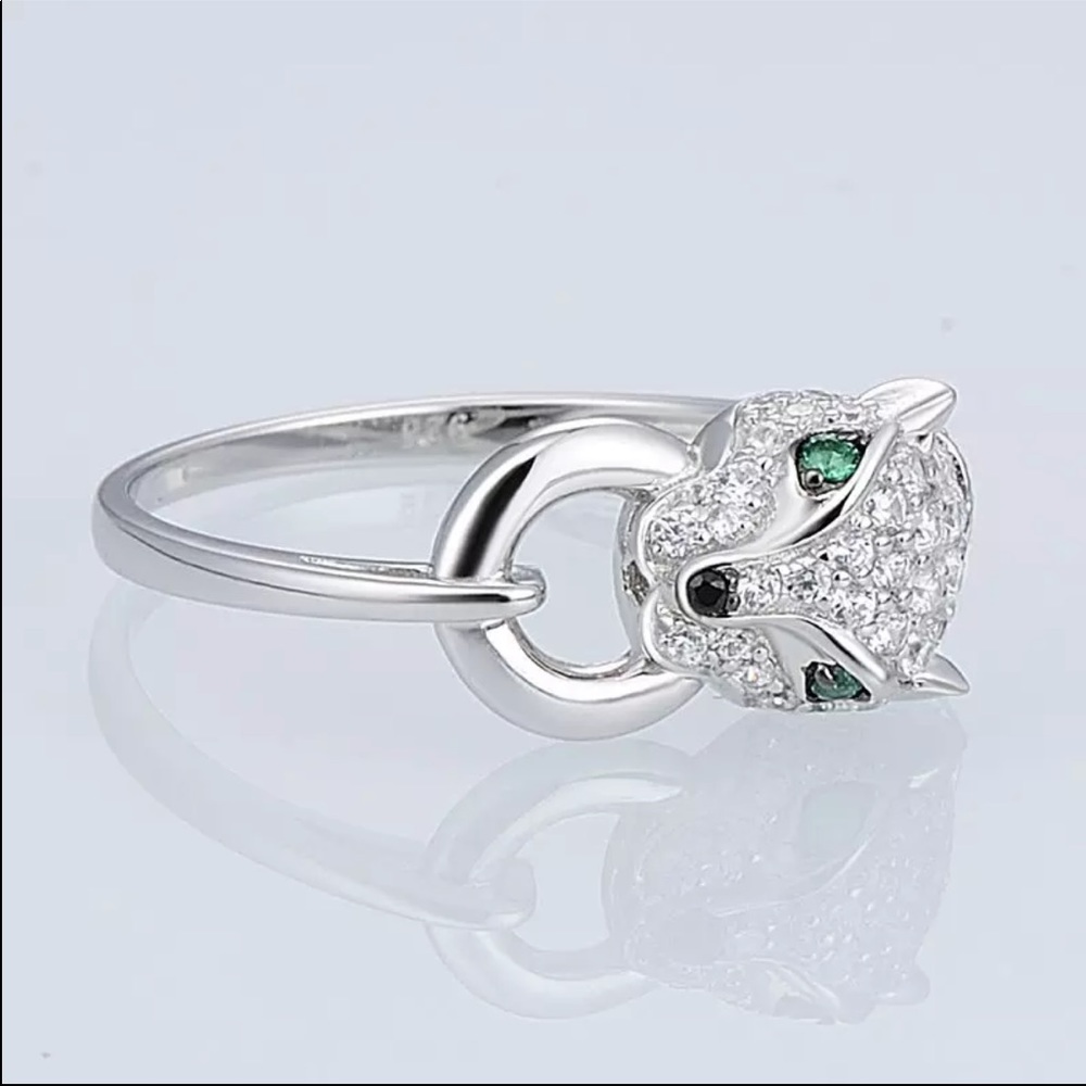 New Unisex 925 Silver Leopard ๐ Diamond Ring ๐ - Picture 4 of 5